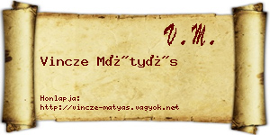 Vincze Mátyás névjegykártya