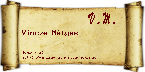 Vincze Mátyás névjegykártya
